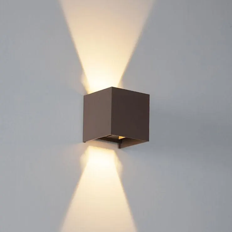 Kültéri fali lámpa rozsdabarna LED 2-lámpás IP54 - Edwin