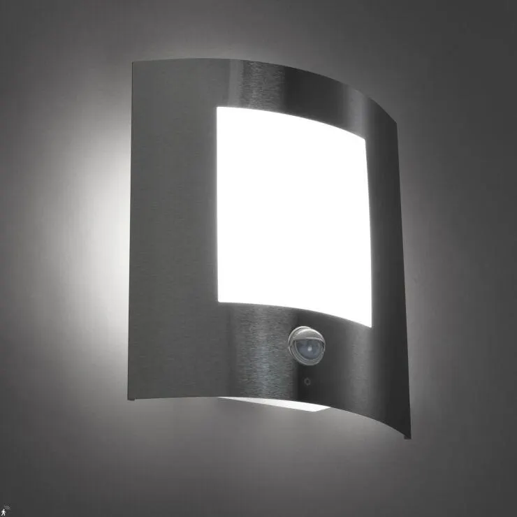 Modern kültéri fali lámpa acél mozgásérzékelő IP44 - Emmerald 1