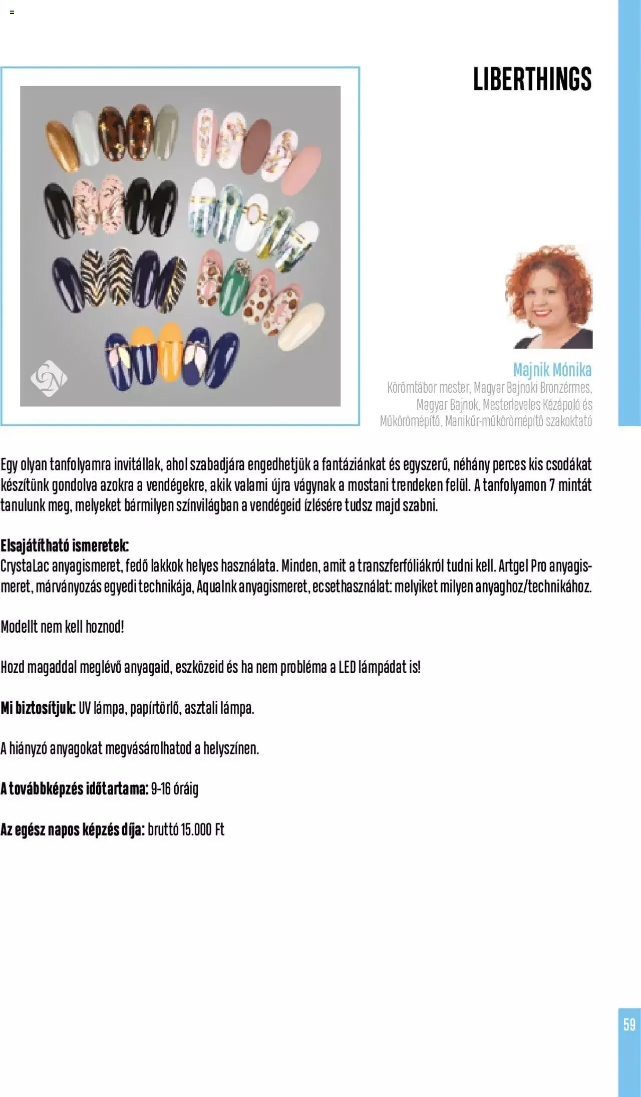 Katalógus Crystal Nails - Oktatási kézikönyv szeptember 5.-tól december 31.-ig 2023. - Oldal 59