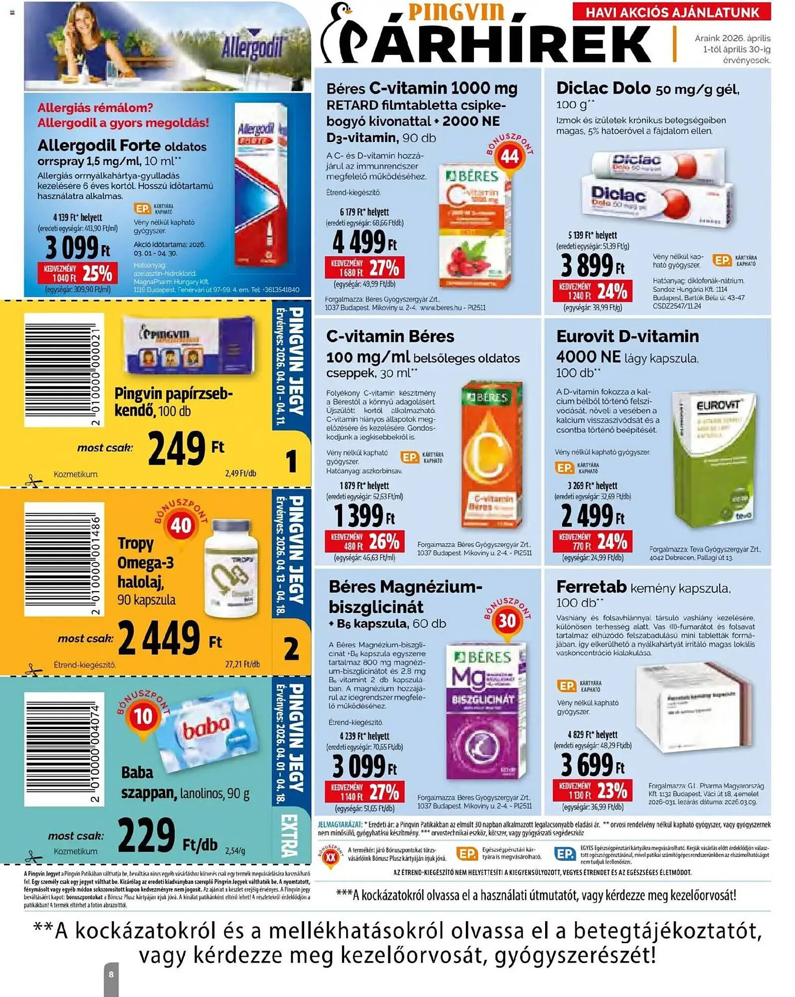 Katalógus Pingvin Patika akciós újság április 1.-tól április 30.-ig 2026. - Oldal 8