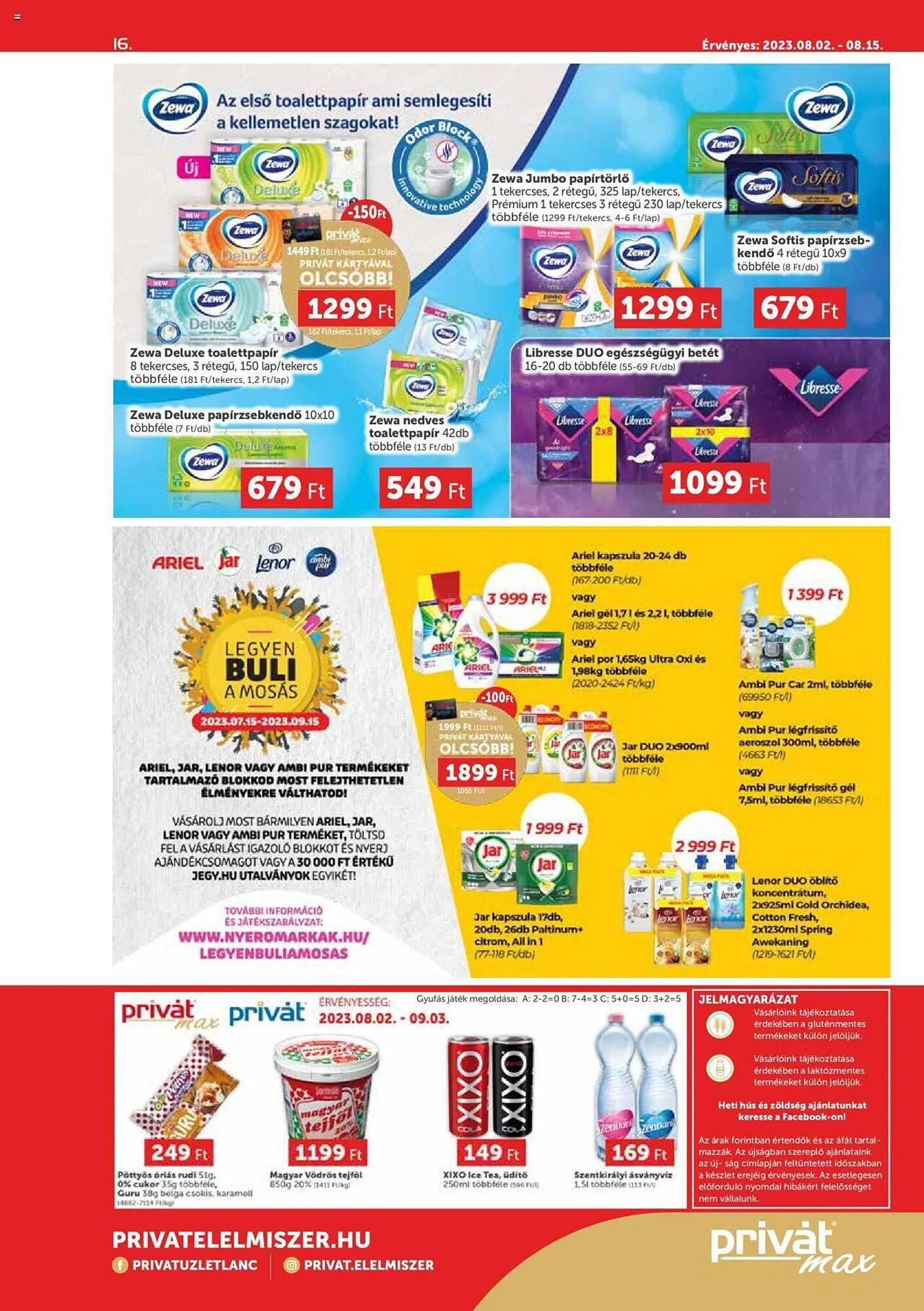 Katalógus PRIVÁT akciós újság augusztus 2.-tól augusztus 15.-ig 2023. - Oldal 16