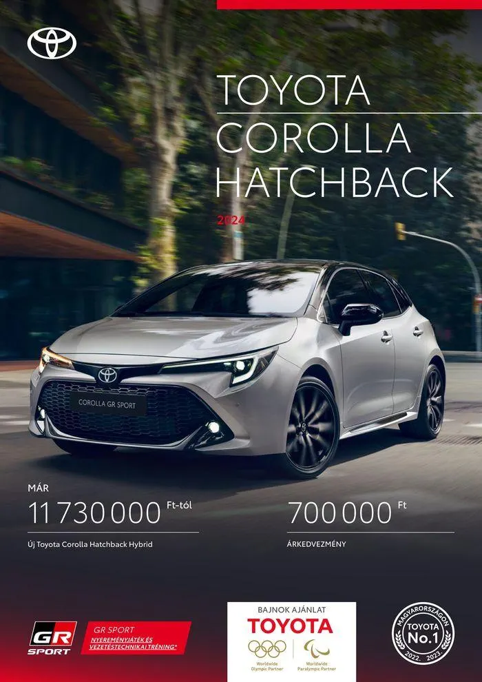 Katalógus Toyota Corolla Hatchback MY24 szeptember 13.-tól szeptember 13.-ig 2025. - Oldal 1