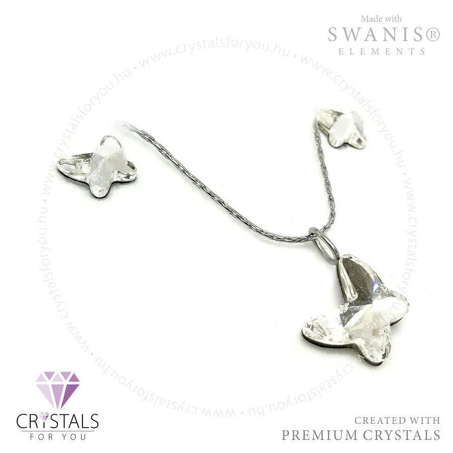 Pillangó medálos szett Swanis® prémium kristállyal díszítve