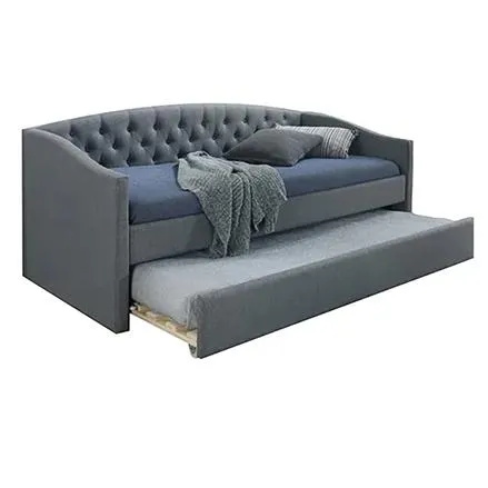 Kárpitozott ágy ALESSIA 90 x 200 cm szürke/tölgy