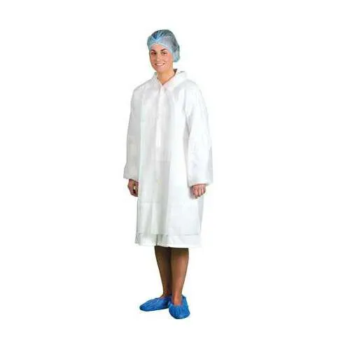 Látogató köpeny, egyszer használatos, polipropilén, XL méret, fehér, 10 db