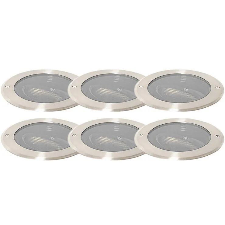 6 darab AR111-es, állítható IP65-ös őrölt spot acél készlet - Delux Honey