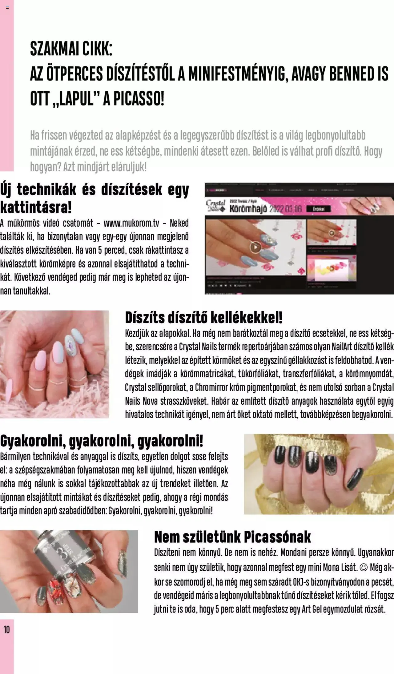 Katalógus Crystal Nails - Oktatási kézikönyv szeptember 5.-tól december 31.-ig 2023. - Oldal 10