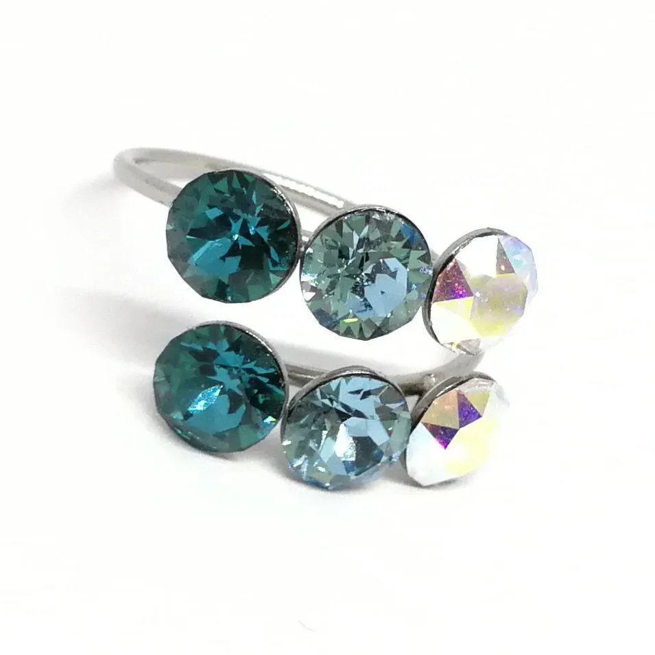 Két soros gyűrű Swanis® prémium kristállyal díszítve