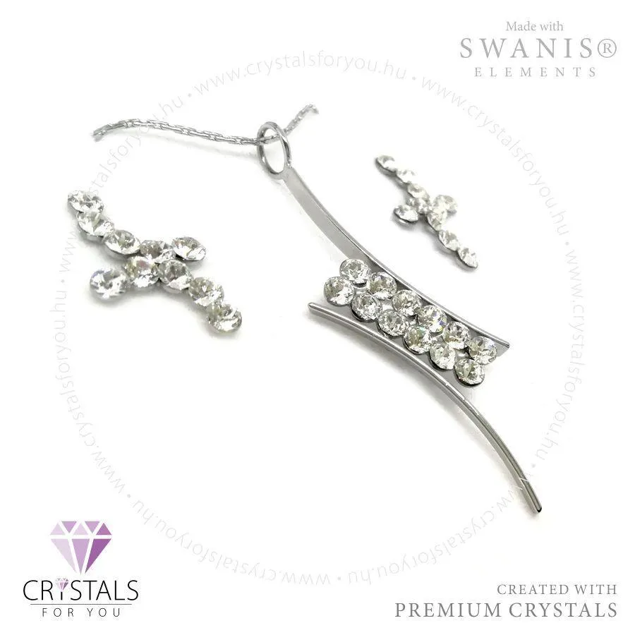 Íves, dupla soros szett Swanis® prémium kristállyal díszítve