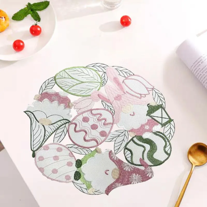 Manó & tojás mintás kerek húsvéti tányéralátét