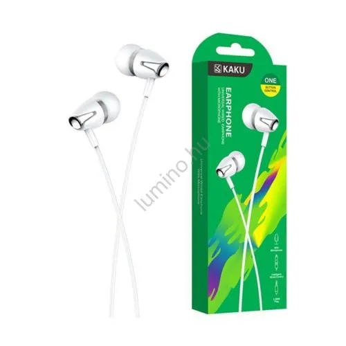 KAKU Fülhallgató (in-ear) mikrofonnal (3,5mm) Fehér