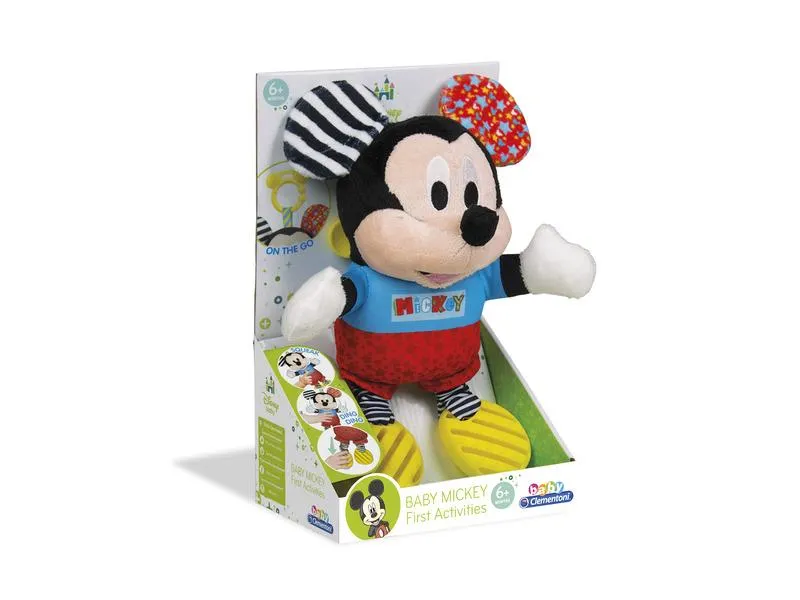 DISNEY BABY - MICKEY EGÉR ELSŐ PLÜSSÖM CSÖRGŐVEL ÉS RÁGÓKÁVAL