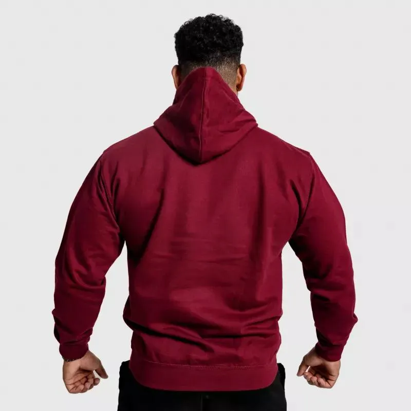 Fitness pulóver cipzár nélkül Iron Aesthetics Badge, bordó