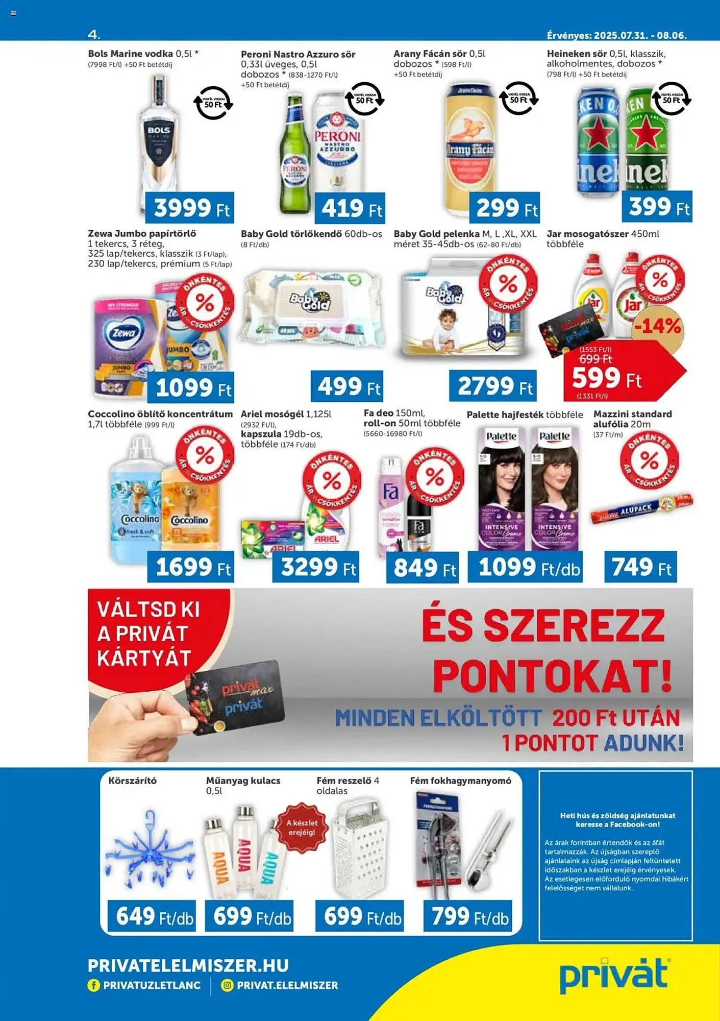 Katalógus PRIVÁT akciós újság július 31.-tól augusztus 6.-ig 2025. - Oldal 4