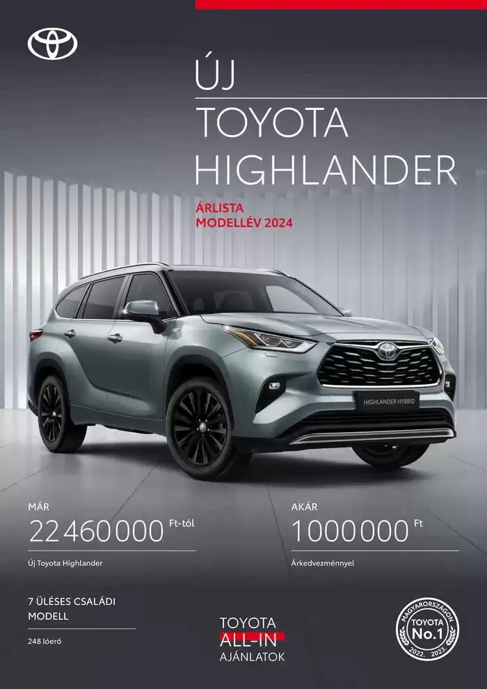 Katalógus Toyota Highlander október 3.-tól október 3.-ig 2025. - Oldal 1