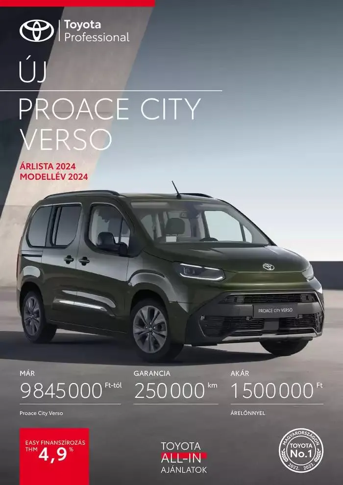 Katalógus Toyota Proace City Verso ICE október 4.-tól október 4.-ig 2025. - Oldal 1