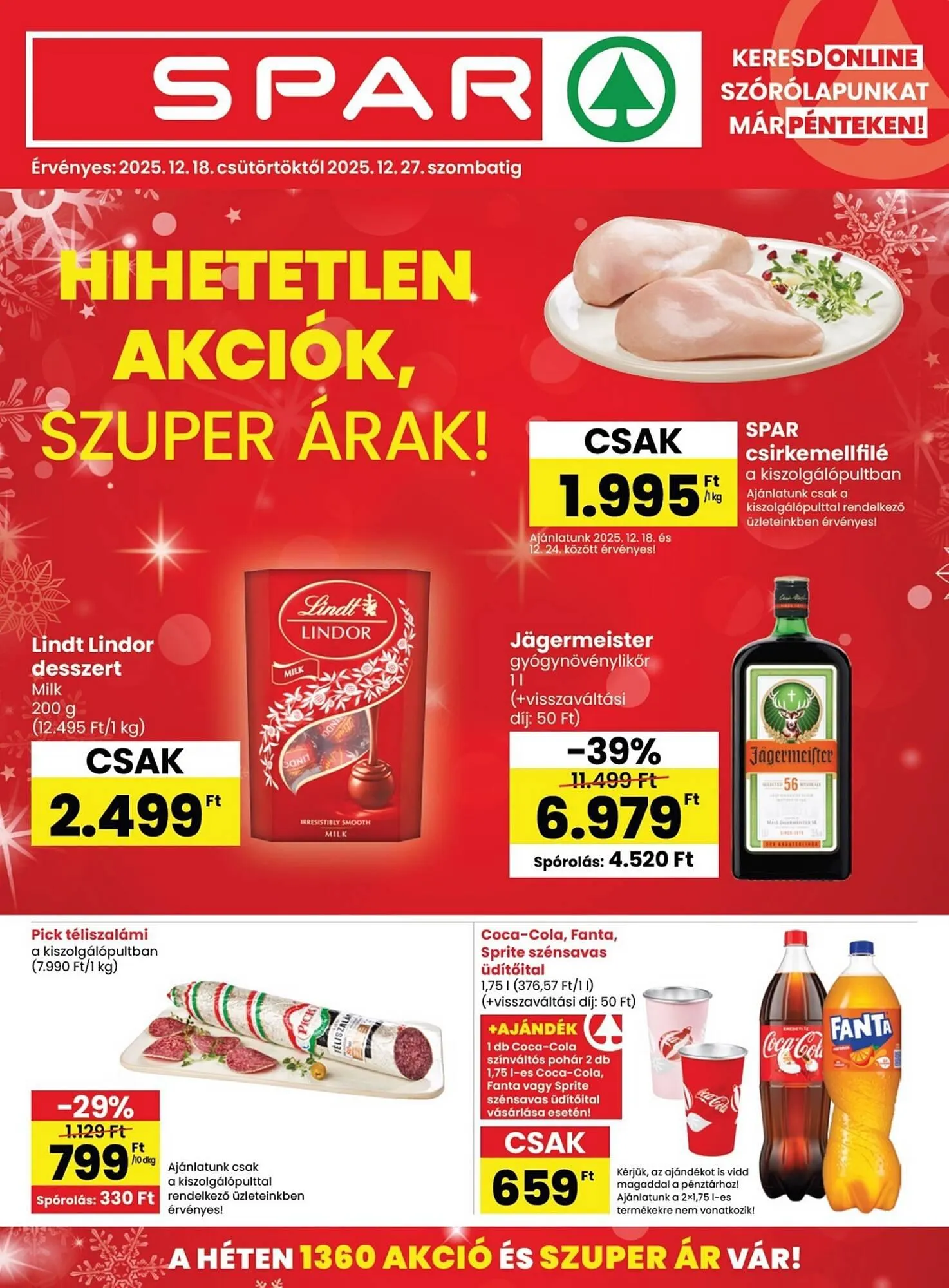 Katalógus Spar akciós újság december 18.-tól december 27.-ig 2025. - Oldal 1