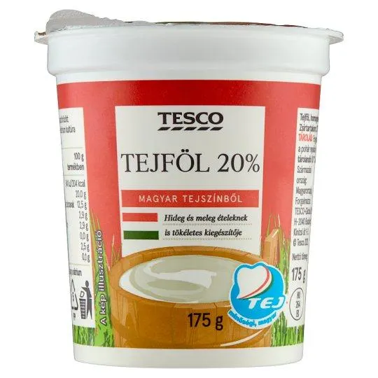 Tesco tejföl 20% 175 g
