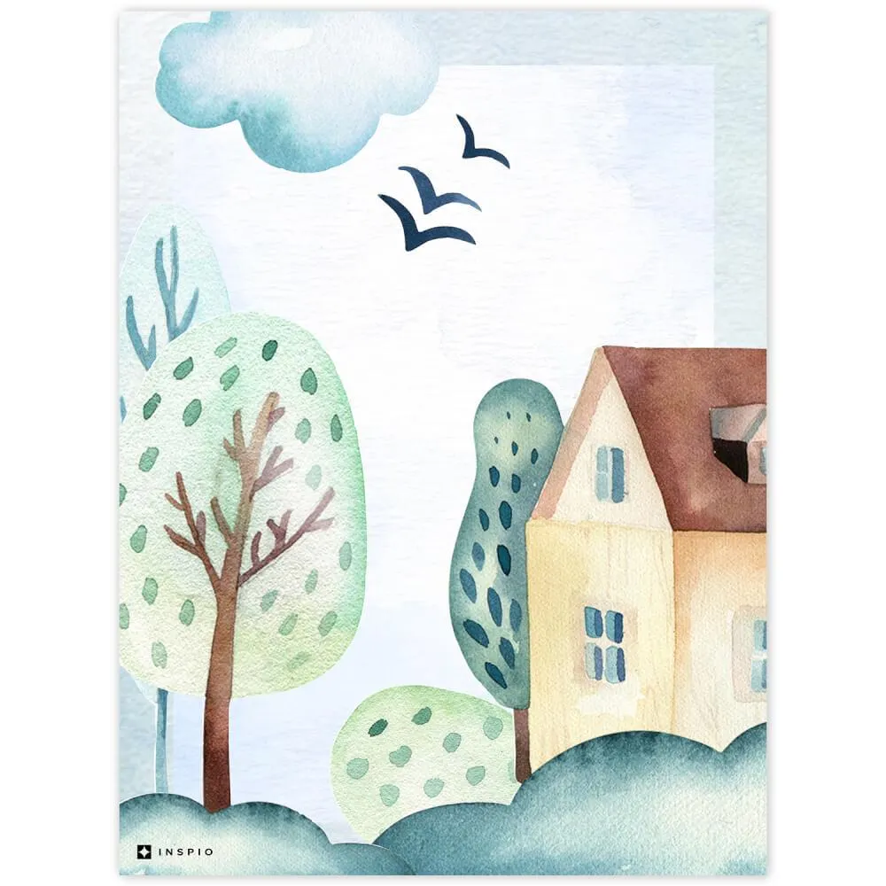 Falikép gyerekszobába - Házikó