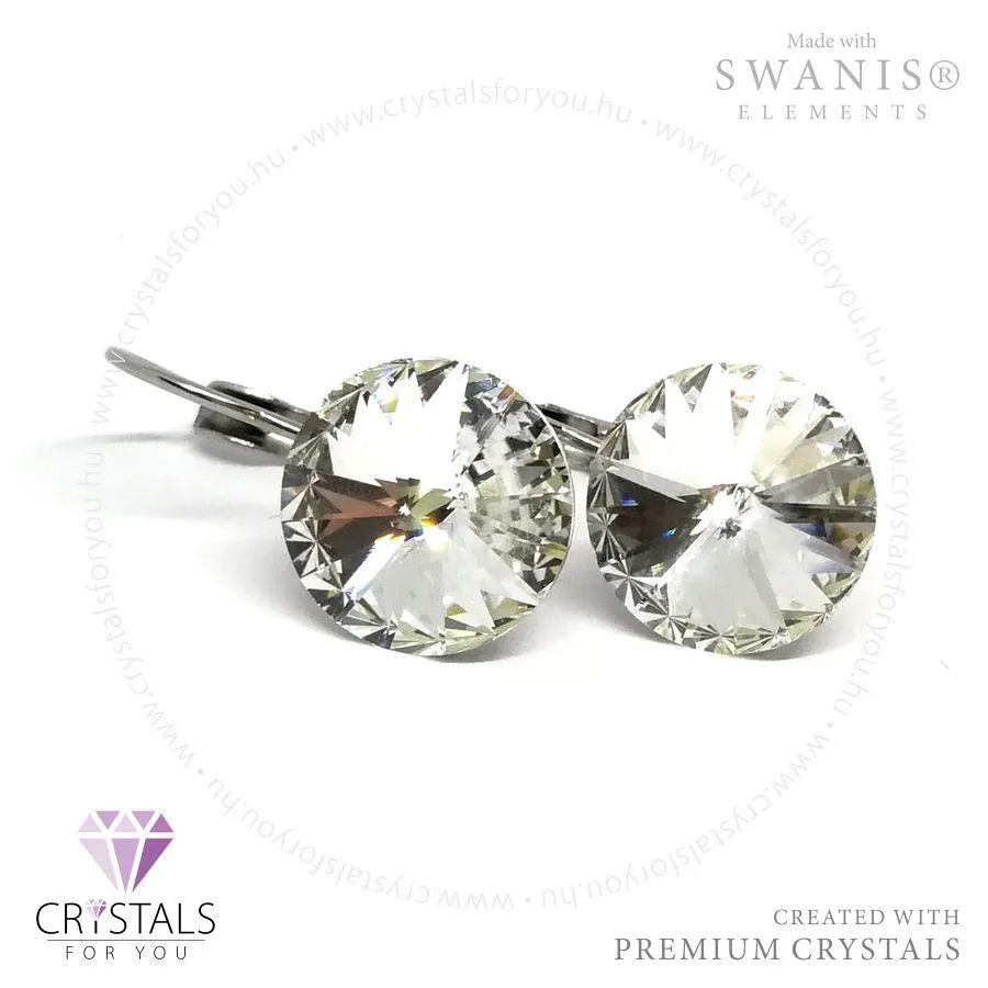 Kör alakú Swanis® prémium kristállyal díszített francia kapcsos fülbevaló