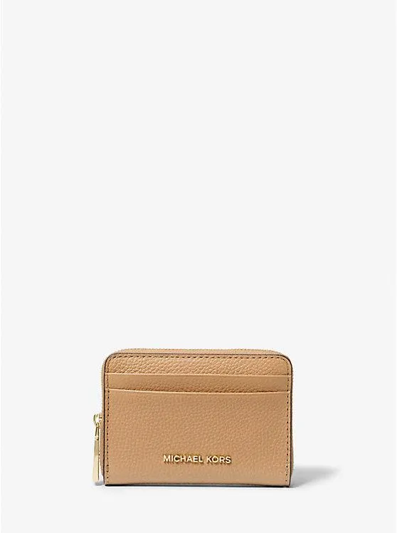Jet Set Small Pebbled Leather Zip-Around Card Case