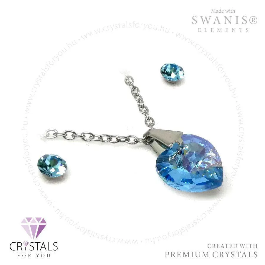 Szívecskés szett Swanis® prémium kristállyal díszítve