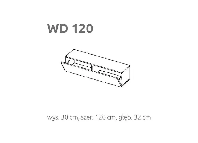 BRIKS Lefelé nyíló fekvő fali szekrény WD120 Prémium fronttal