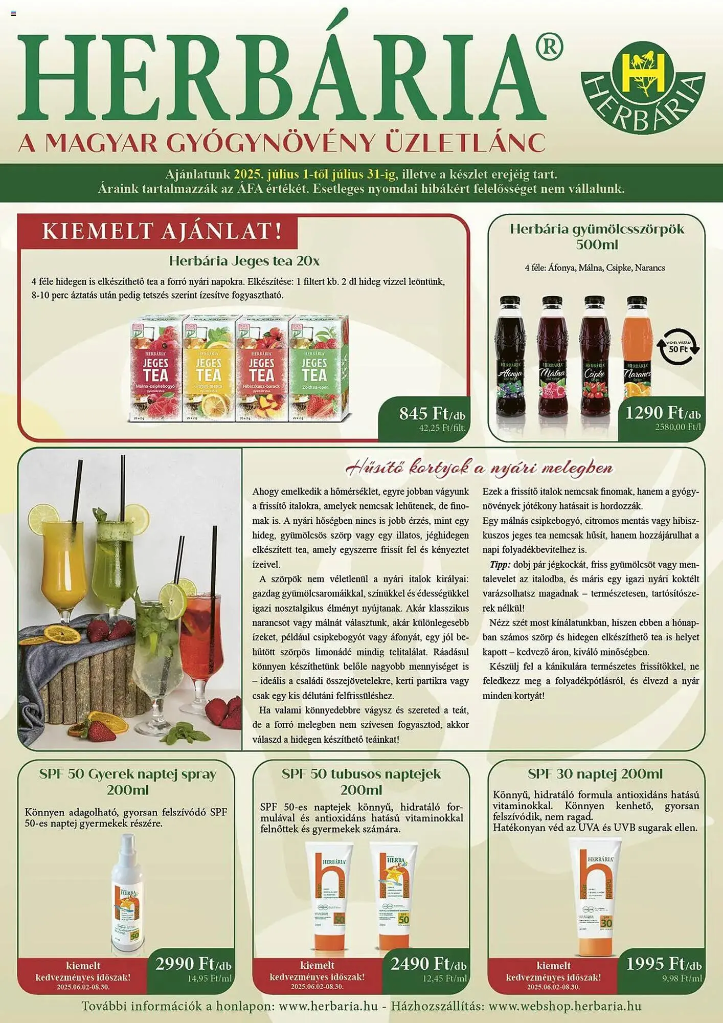 Katalógus Herbária akciós újság július 1.-tól július 31.-ig 2025. - Oldal 1