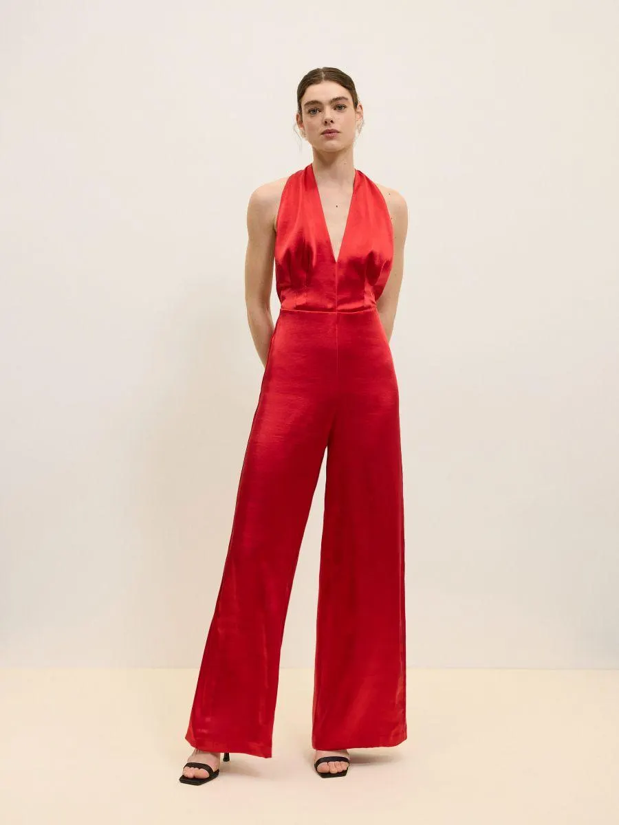 Halter neck szaténoverall