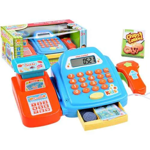 Elektonikus pénztárgép mérleggel -kék