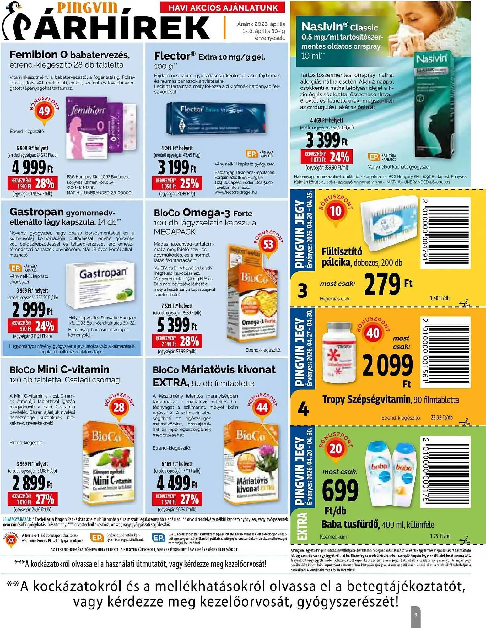 Katalógus Pingvin Patika akciós újság április 1.-tól április 30.-ig 2026. - Oldal 9