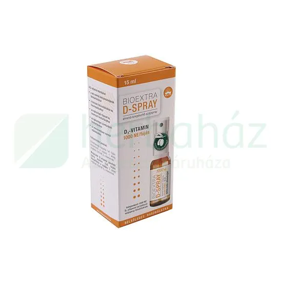 BIOEXTRA D-SPRAY 1000 NE D3-VITAMINT TARTALMAZÓ ÉTREND-KIEGÉSZÍTŐ SZÁJSPRAY 15ML