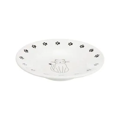 Trixie Ceramic Bowl – kerámia tál (fehér/mintás) macskák részére (0,2l/Ø15cm)