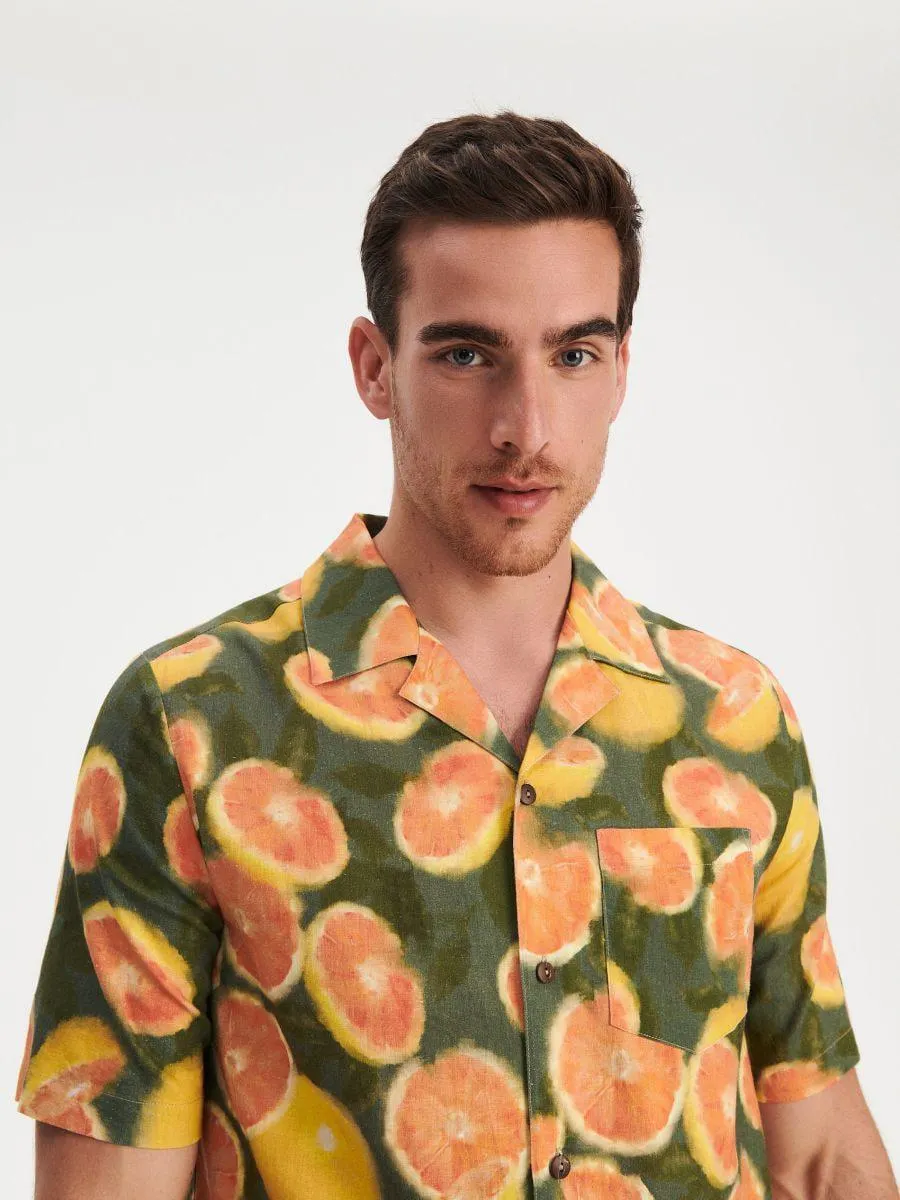 Regular szabású, lenben gazdag ing