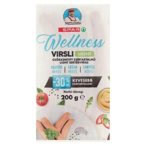 SPAR Wellness csökkentett zsírtartalmú light sertésvirsli 200 g