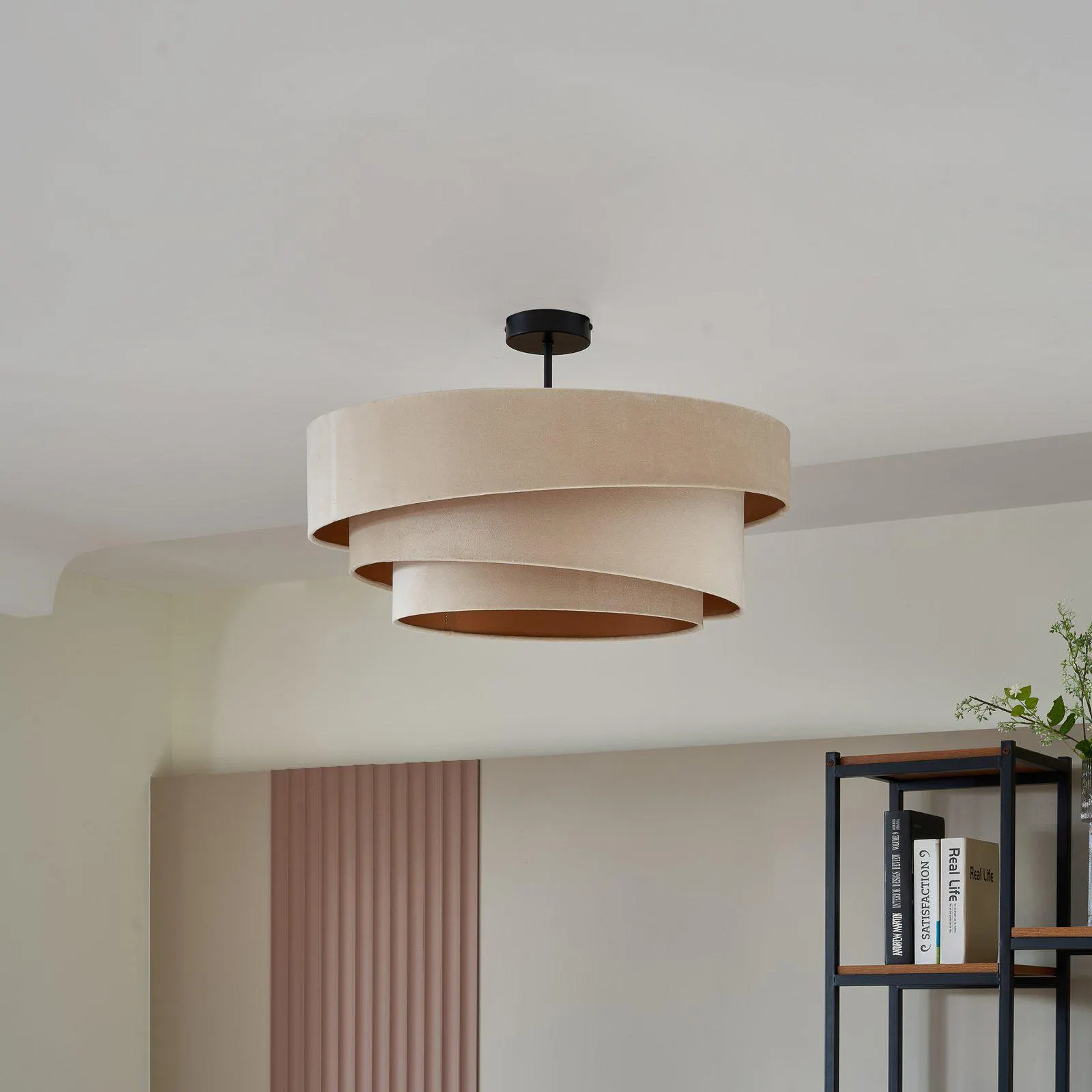 Lindby Jusari textil mennyezeti lámpa, fehér