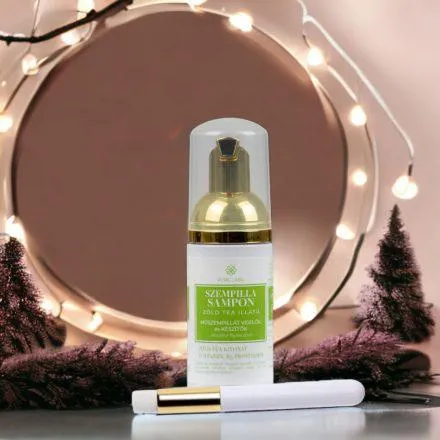 Zöld tea illatú szempillasampon haboló flakonban ecsettel - 30 ml