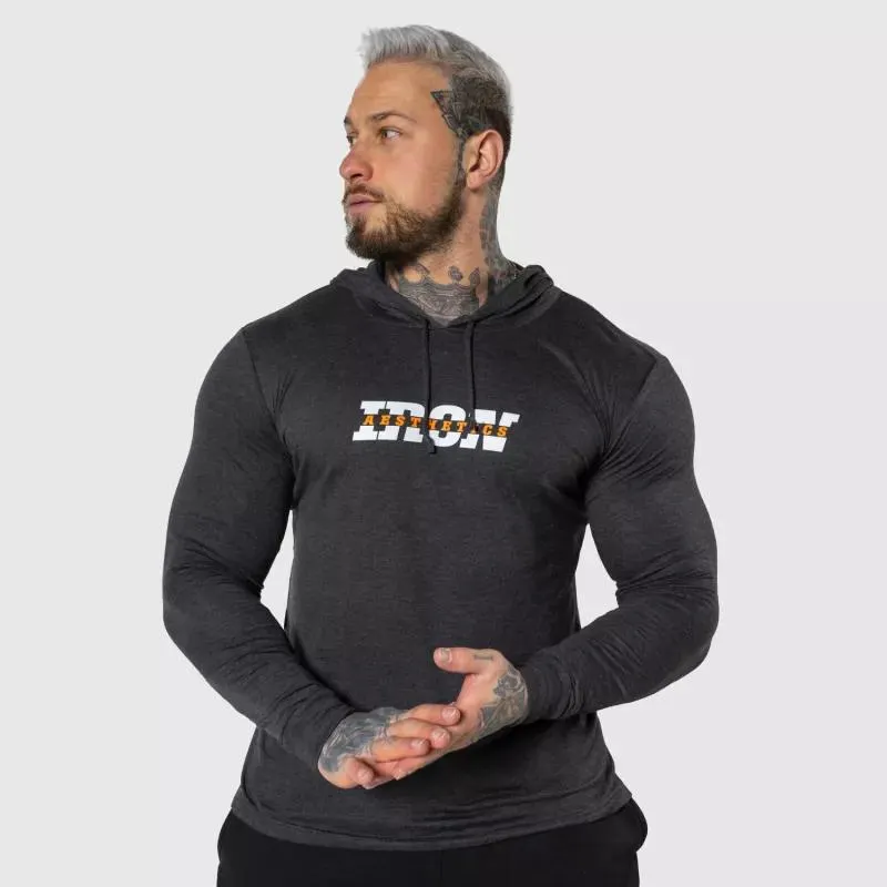 Hosszú ujjú póló kapucnival Iron Aesthetics Viper, fekete