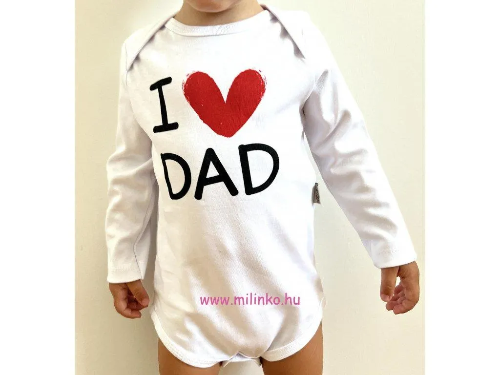 Egyedi baba body, hosszú ujjú- Szeretem apát