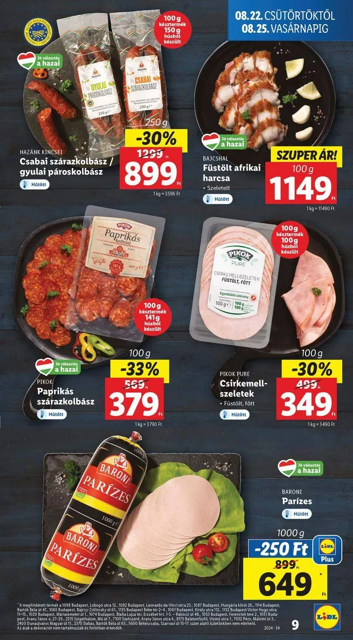 Katalógus Akciós újság – 34. hét augusztus 22.-tól augusztus 28.-ig 2024. - Oldal 9