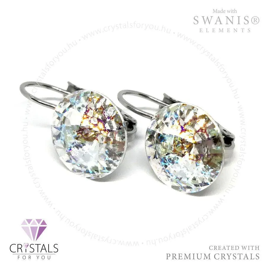 Kör alakú Swanis® prémium kristállyal díszített francia kapcsos fülbevaló
