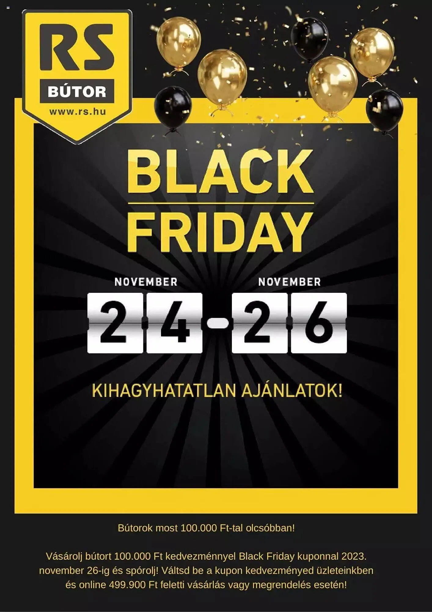 Katalógus RS Bútor akciós újság november 24.-tól november 26.-ig 2023. - Oldal 1