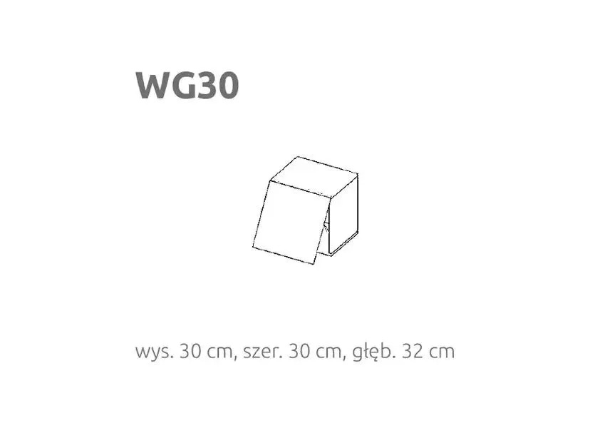 BRIKS Felfelé nyíló fekvő fali szekrény WG30