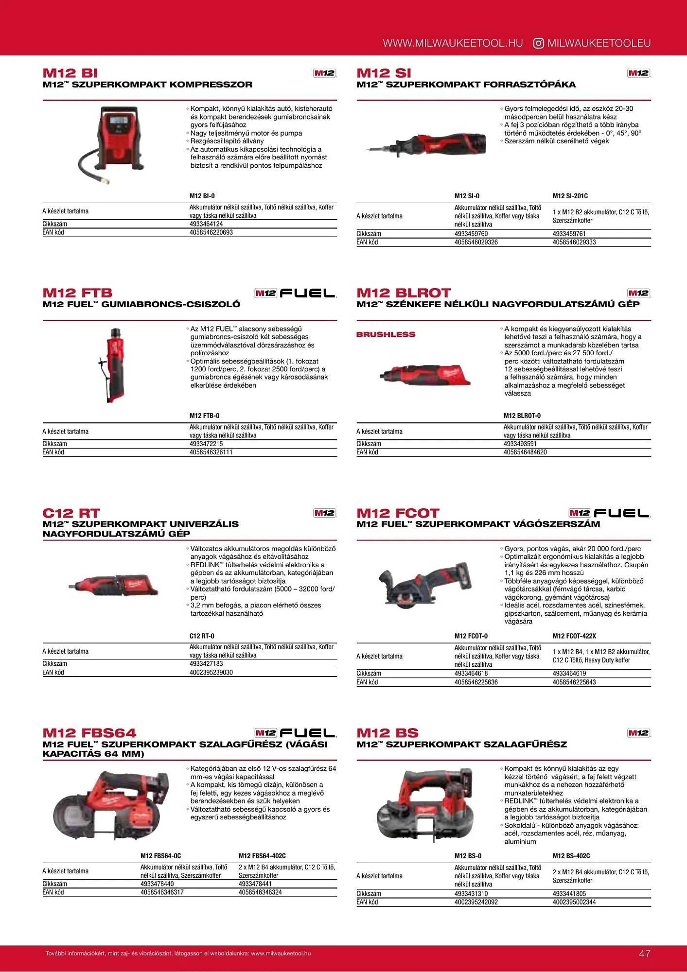 Katalógus Milwaukeetool akciós újság augusztus 14.-tól december 31.-ig 2025. - Oldal 47