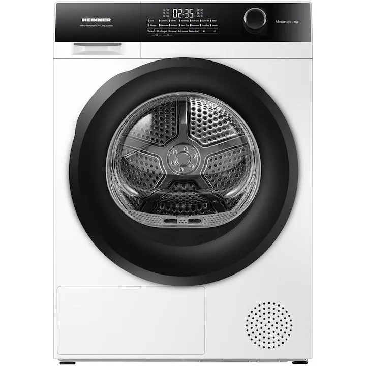 HEINNER HHPD-HMK90IVFC+++ hőszivattyús szárítógép, 9 kg terhelhetőség, C energiaosztály, inverteres motor, fehér
