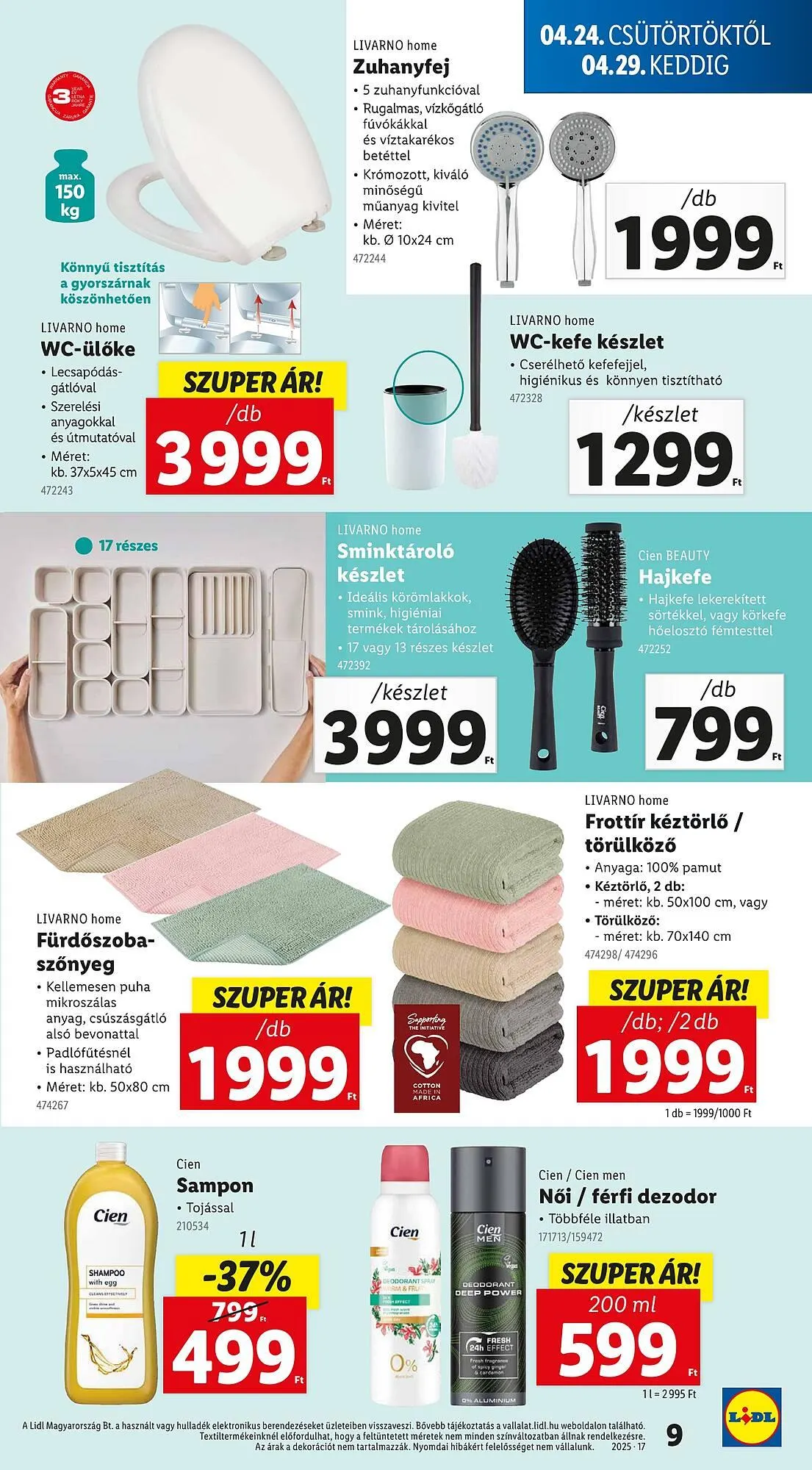 Katalógus Lidl akciós újság április 24.-tól április 29.-ig 2025. - Oldal 9