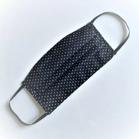 Textil, mosható, 2 rétegű szájmaszk - Fekete pöttyös