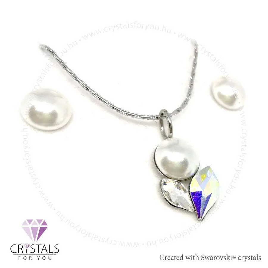 Tulipán ékszerszett Swanis® prémium kristállyal díszítve, félgömb fülbevalóval