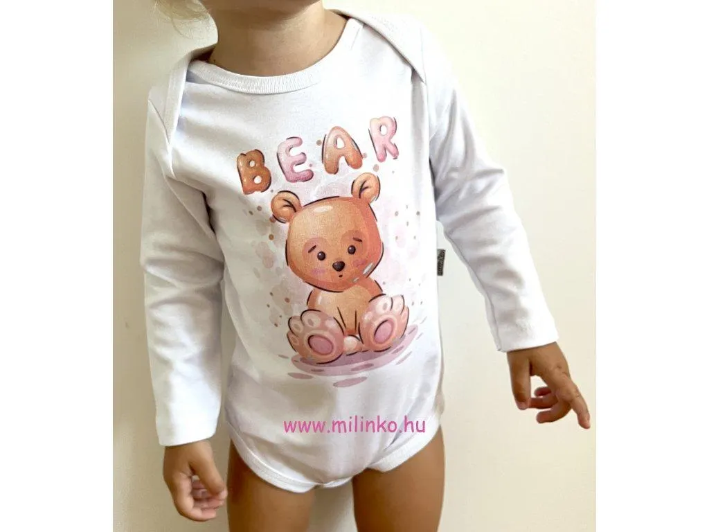 Egyedi baba body, hosszú ujjú- Maci