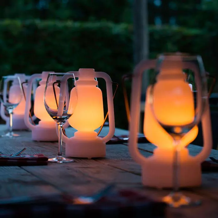 Asztali lámpa fehér lánghatású 22 cm - Storm Mini